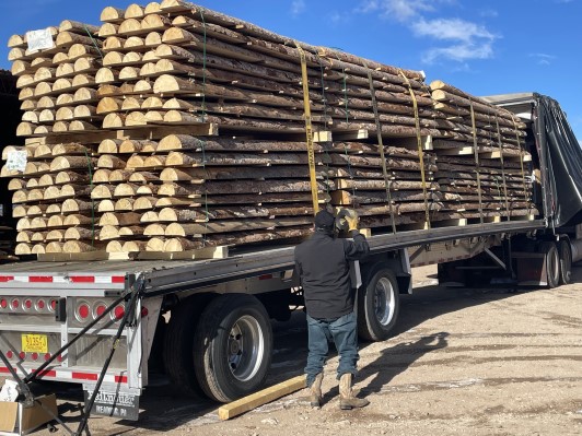 Half Log Siding Wood Truck